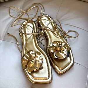 I.N.C. International Concepts Gilma Flower Lace-Up Flat Sandals